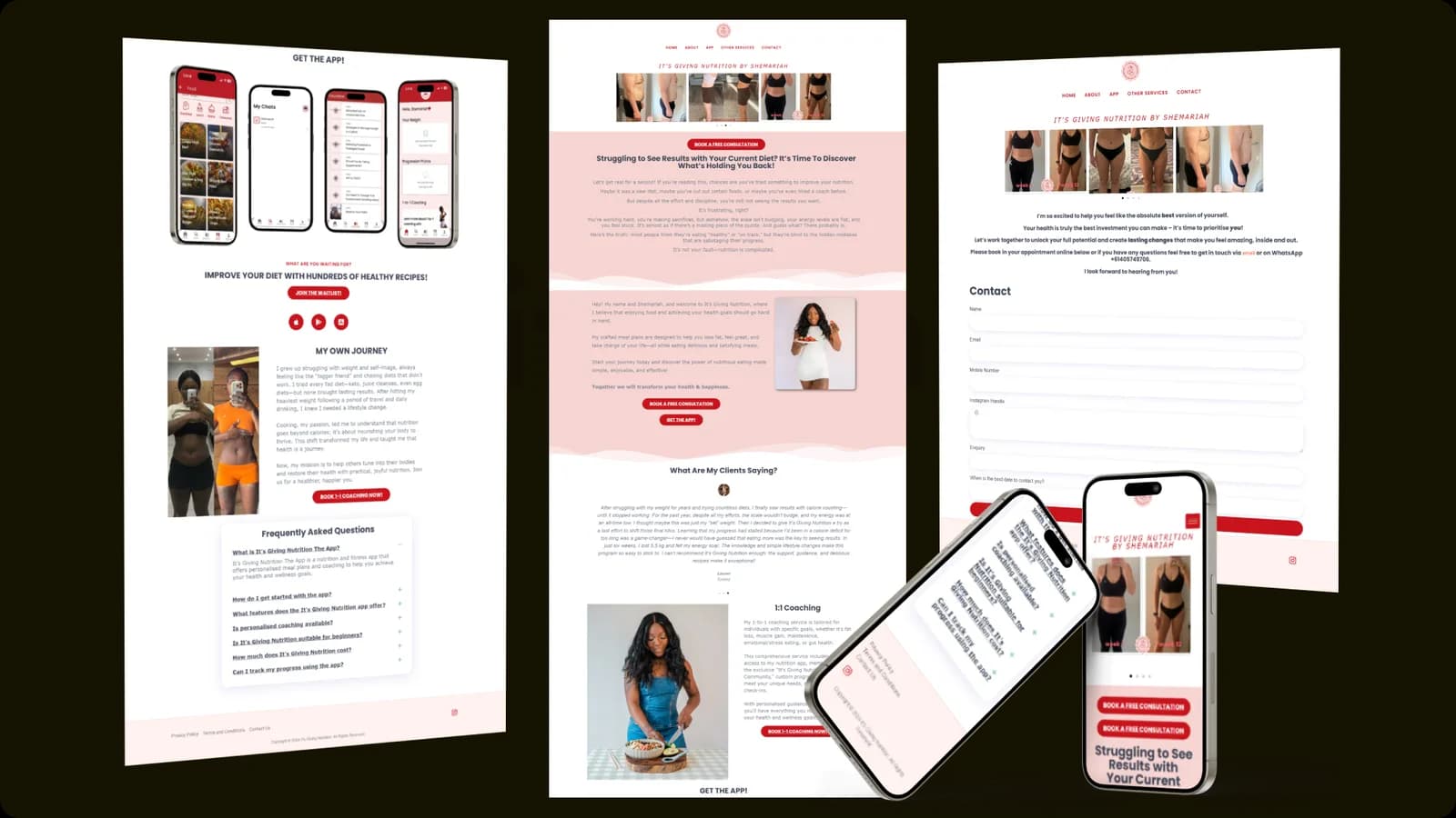 It's Giving Nutrition Coach website