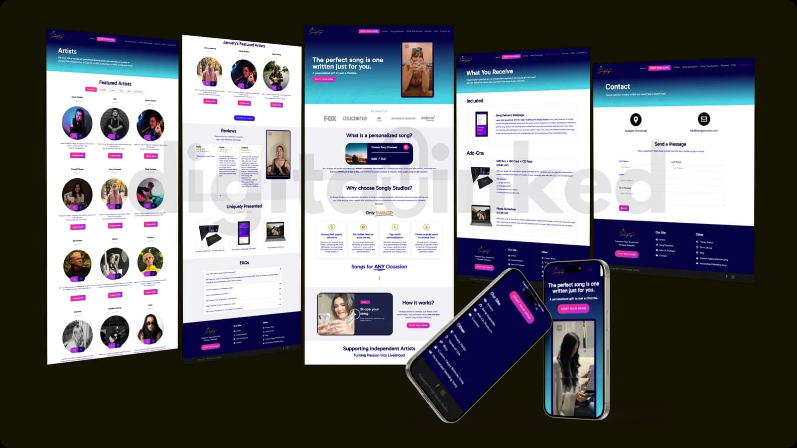 Songly Studios website